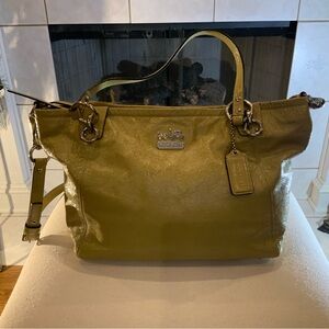 Coach Moss Green Leather Tote